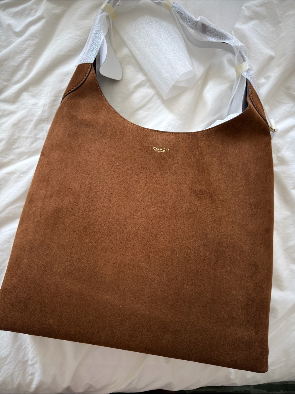 Coach Suede Shoulder Bag in Chestnut Brown - Picture 5 of 11